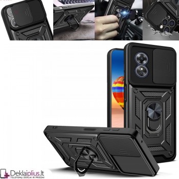 5in1 smūgiams atsparus dėklas su žiedu ir kameros apsauga (Oppo A17)